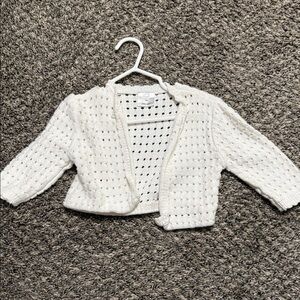 White Knit Baby Cardigan 18 month